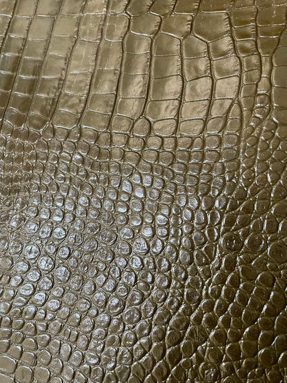 DARK OLIVE CROCO - CALF LEATHER NAPPA