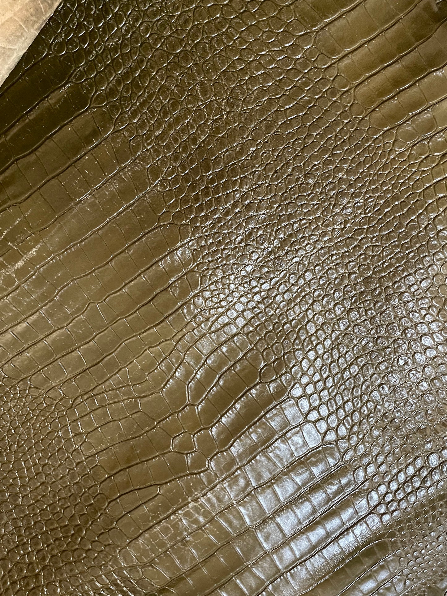 DARK OLIVE CROCO - CALF LEATHER NAPPA