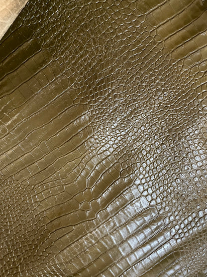 DARK OLIVE CROCO - CALF LEATHER NAPPA