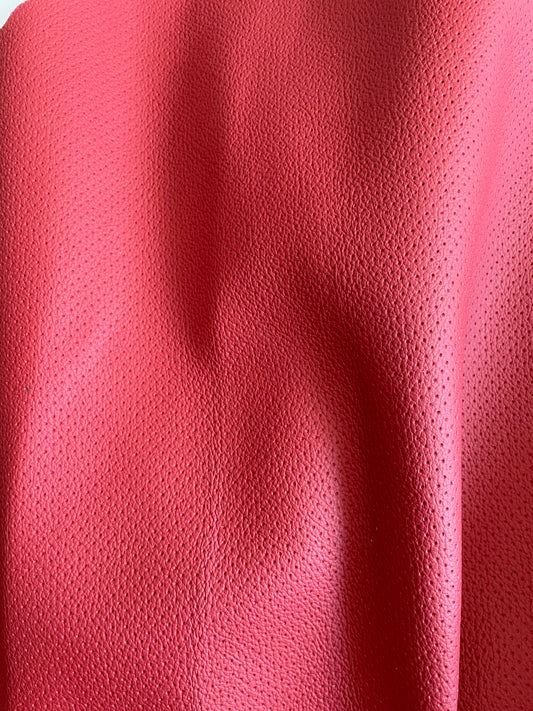 RED - SEMI-PERFORATED CAR LEATHER