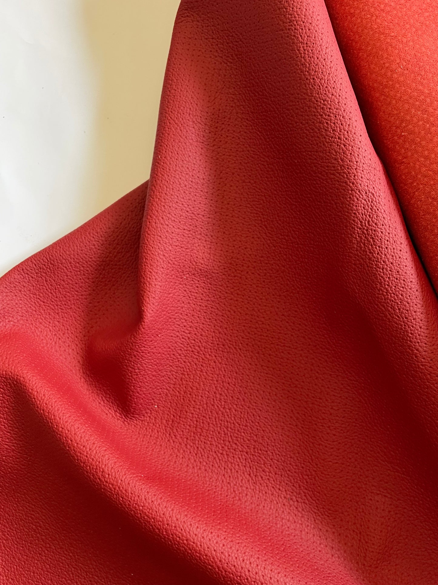 RED - SEMI-PERFORATED CAR LEATHER